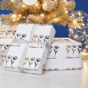 Papier Cadeau Conception de fleurs sauvages tendance