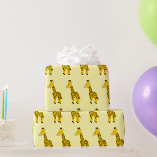 Papier Cadeau Conception de girafe de couleur de fond