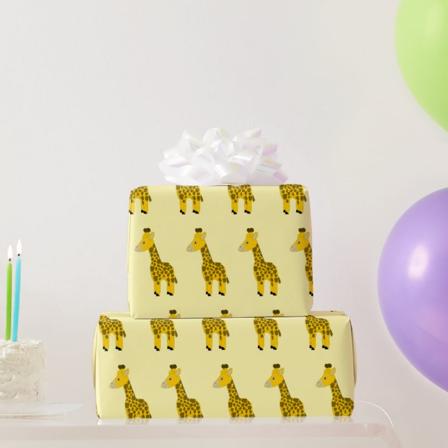 Papier Cadeau Conception de girafe de couleur de fond (Cadeaux de fête)