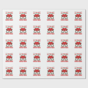 Papier Cadeau Conception de gnome de Noël amour coeur Santa