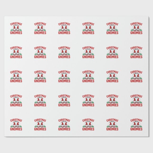 Papier Cadeau Conception de gnome de vacances de Gnomies de Noël (Plat)