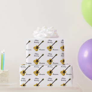 Papier Cadeau Conception de guitare acoustique Anniversaire