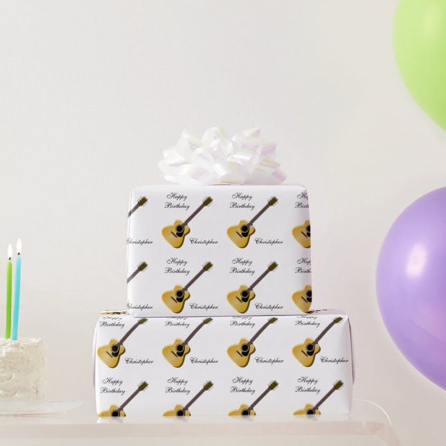 Papier Cadeau Conception de guitare acoustique Anniversaire (Cadeaux de fête)