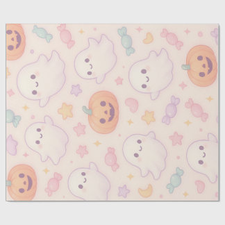 Papier Cadeau Conception de Halloween Citrouille Kawaii