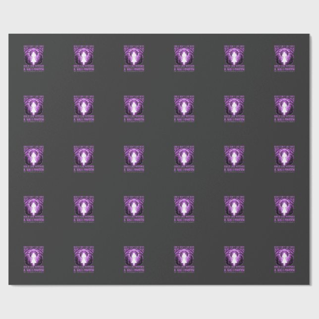 Papier Cadeau Conception de Halloween pour filles comme des sorc (Plat)