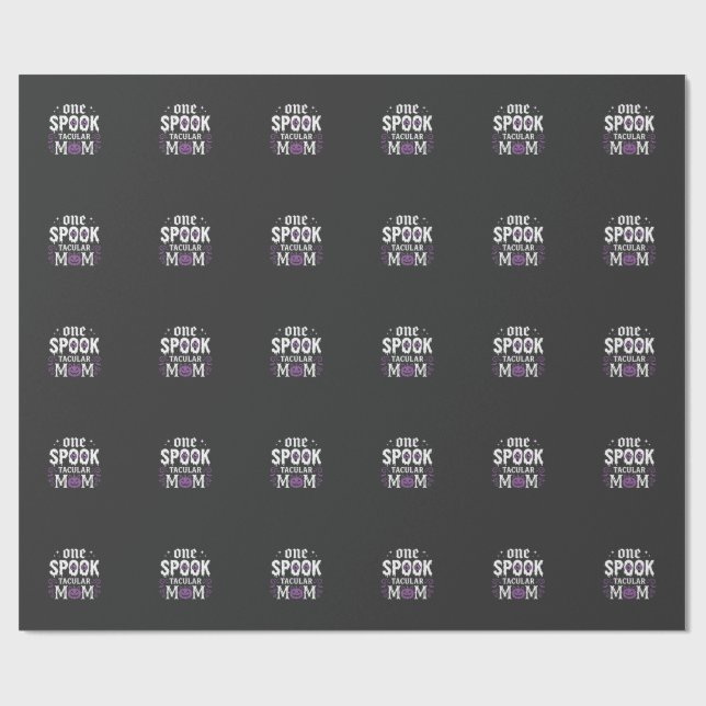 Papier Cadeau Conception de Halloween pour maman Spooktacular_1 (Plat)