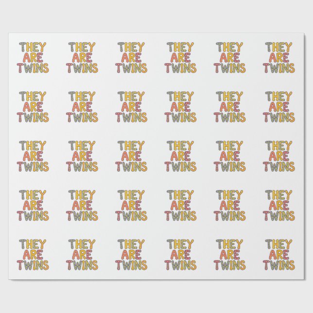 Papier Cadeau Conception de la baby shower de jumeaux (Plat)