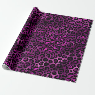 Papier Cadeau Conception de la série Leopard violet et or 3