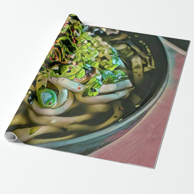 Papier Cadeau Conception de l'amoureux des nouilles (Déroulé)