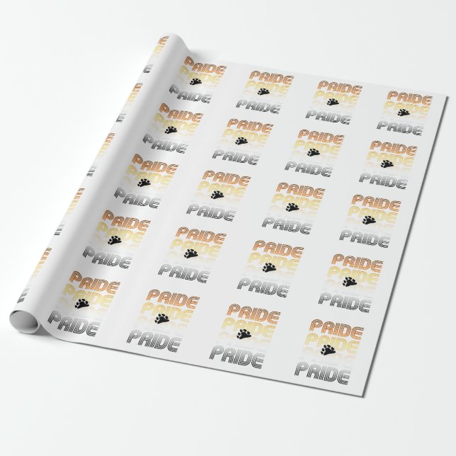 Papier Cadeau Conception de lettres de motif rétro fière patte d (Déroulé)