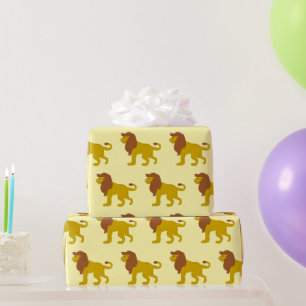 Papier Cadeau Conception de lion de toute couleur de fond