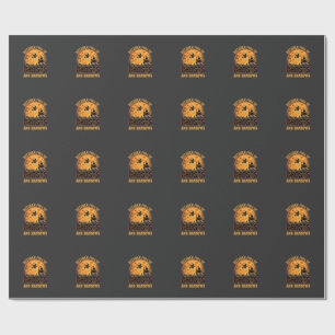 Papier Cadeau Conception de lune d'Halloween de fantômes et d'om