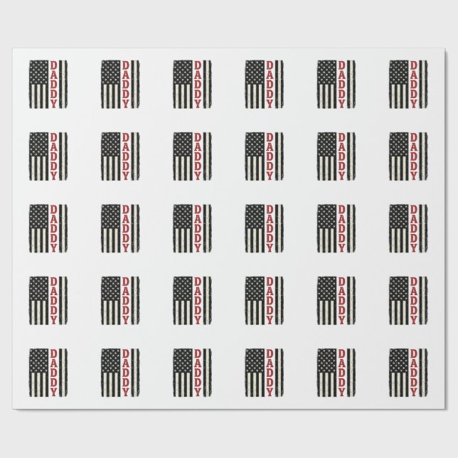 Papier Cadeau Conception de maillot de drapeau américain papa en (Plat)