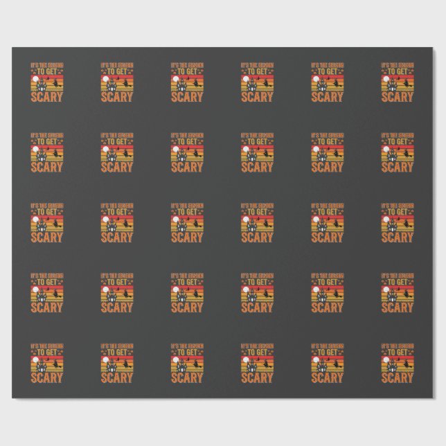 Papier Cadeau Conception de Maison Hantée Sorcière Halloween Eff (Plat)