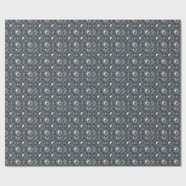 Papier Cadeau Conception de Mandala d'Harmonie Céleste Yin Yang (Plat)