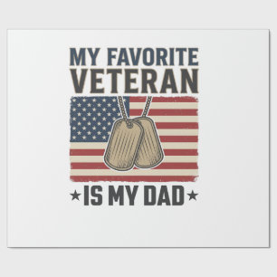 Papier Cadeau Conception de médailles patriotiques pour papa vét
