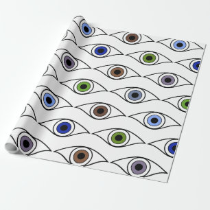Papier Cadeau Conception de motif aux yeux colorés