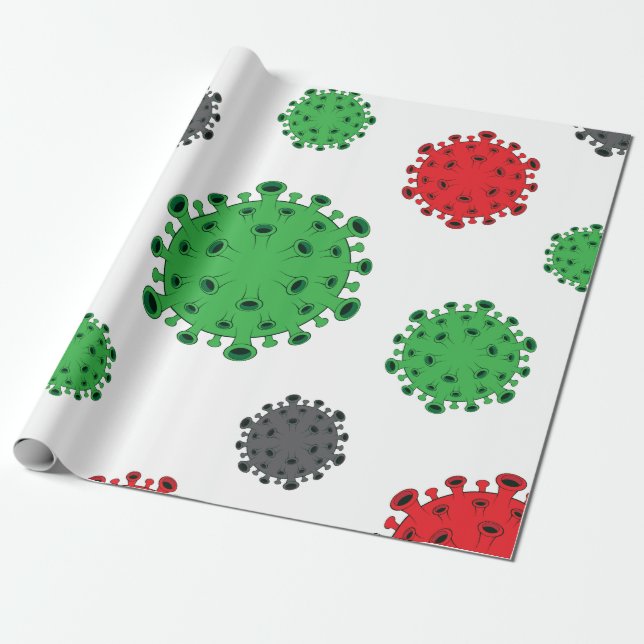 Papier Cadeau Conception de Motif CoronaVirus Wrapping Paper Cov (Déroulé)