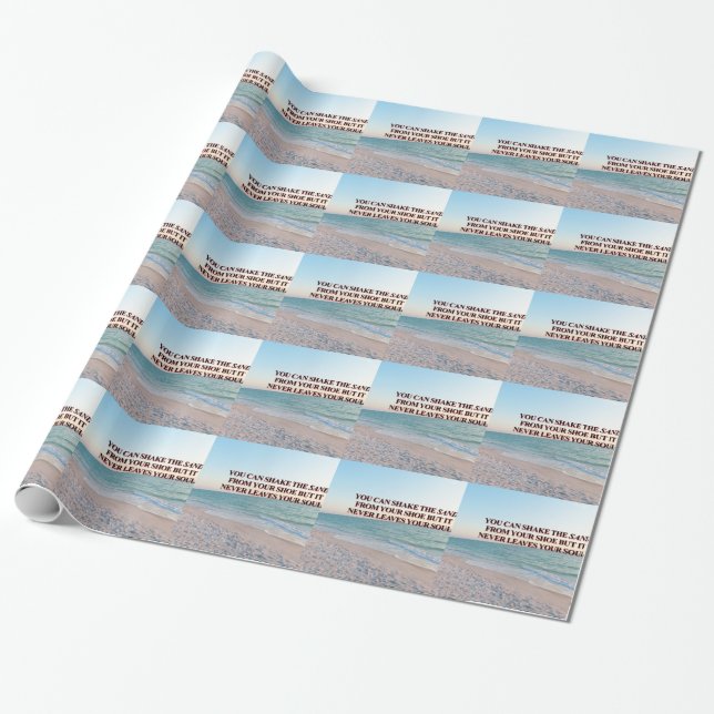 Papier Cadeau Conception de motif de citation de rivage de sable (Déroulé)