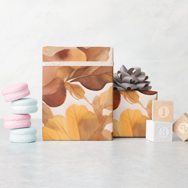 Papier Cadeau Conception de motif de couleurs aux tons feuillus  (Baby Shower)
