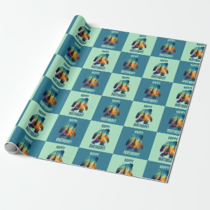 Papier Cadeau Conception de motif Joyeux Anniversaire Bigfoot en
