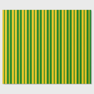 Papier Cadeau Conception de motif rayé stylé vert jaune