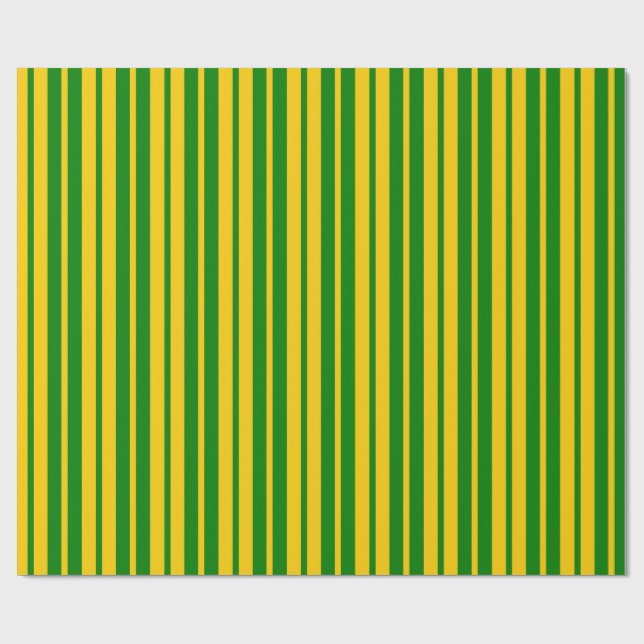 Papier Cadeau Conception de motif rayé stylé vert jaune  (Plat)