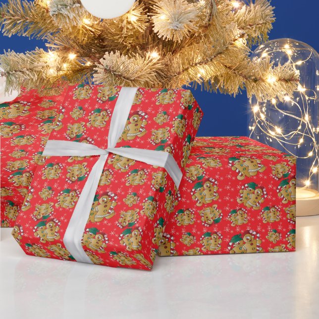 Papier Cadeau Conception de Noël au pain d'épices (Vacances)