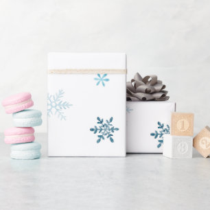 Papier Cadeau Conception de Noël d'hiver bleu doux à l'aquarelle