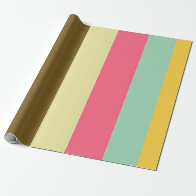 Papier Cadeau Conception de palette de couleurs à rayures d'été (Déroulé)
