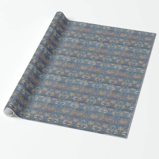 Papier Cadeau Conception de paon de William Morris (Déroulé)