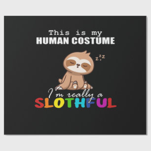 Papier Cadeau Conception de paresseux d'Halloween, c'est mon cos