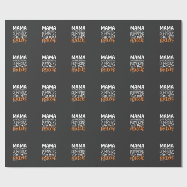 Papier Cadeau Conception de patch de citrouilles maman Halloween (Plat)
