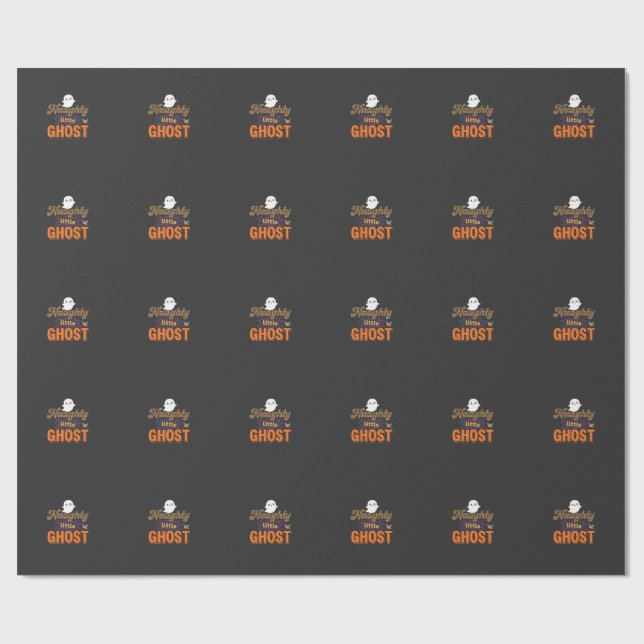 Papier Cadeau Conception de petit fantôme vilain pour fantôme d' (Plat)
