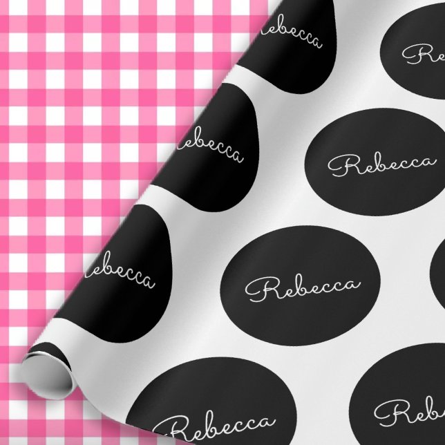 Papier Cadeau Conception de points noirs et blancs rétro-moderne (Créateur téléchargé)