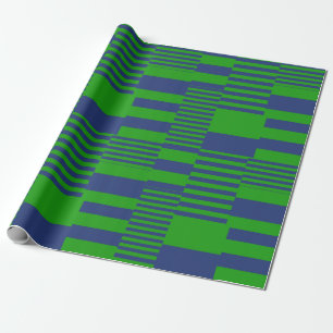 Papier Cadeau Conception de rayures patchwork bleu vert