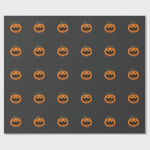 Papier Cadeau Conception de silhouette de citrouille Halloween B