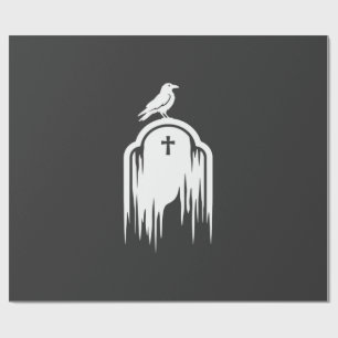 Papier Cadeau Conception de silhouette de tombe de corbeau Hallo