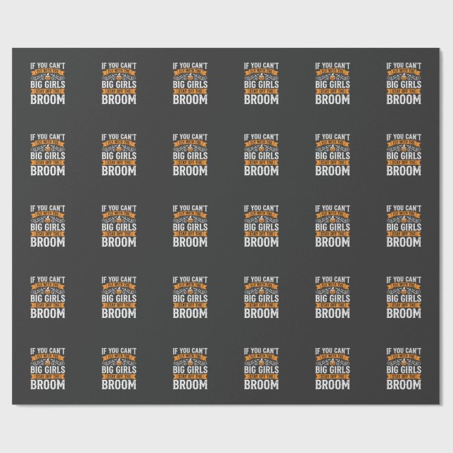 Papier Cadeau Conception de sorcière à balai pour grandes filles (Plat)