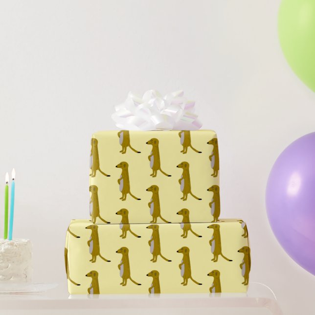 Papier Cadeau Conception de suricate de couleur de fond (Cadeaux de fête)