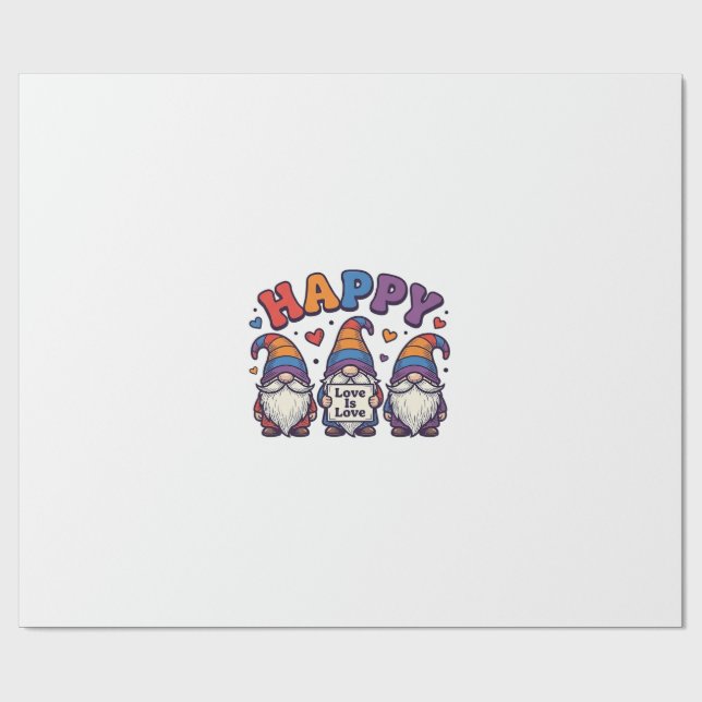 Papier Cadeau Conception de t-shirt arc-en-ciel Gnome du mois de (Plat)
