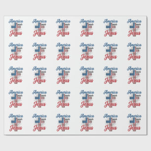Papier Cadeau Conception de t-shirt croix patriotique L'Amérique