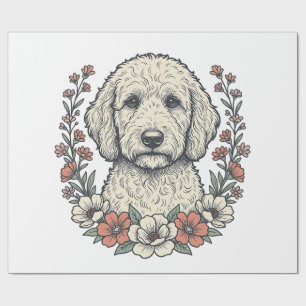 Papier Cadeau Conception de T-Shirt de portrait de chien bouclé