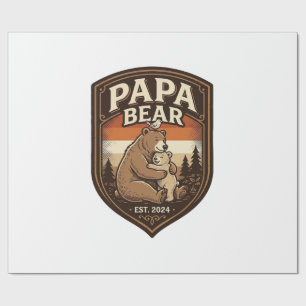 Papier Cadeau Conception de t-shirt ours gravure vintage Papa Be