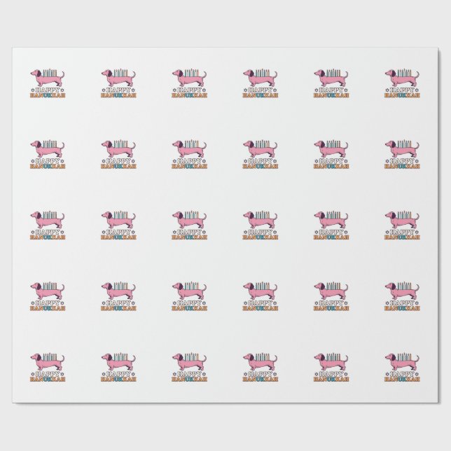 Papier Cadeau Conception de T-shirt pour chien avec Menorah de D (Plat)