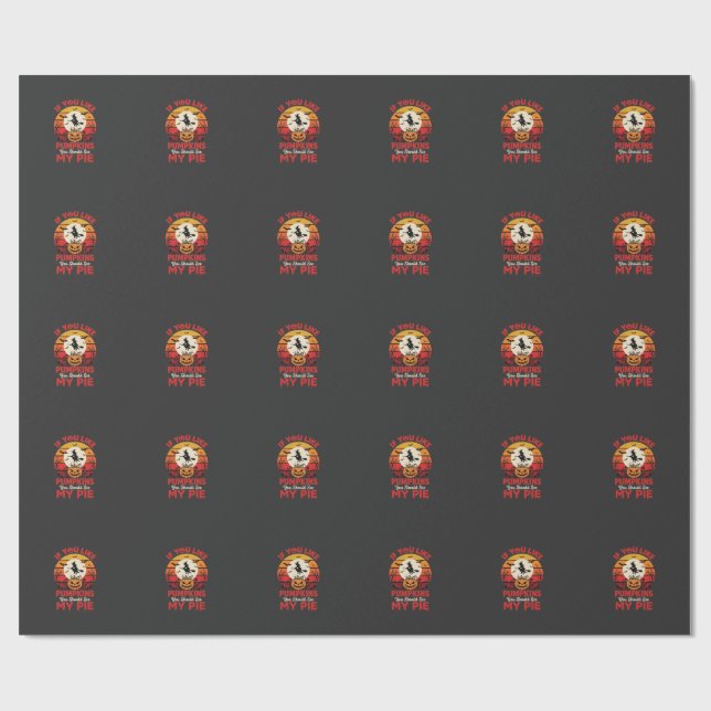 Papier Cadeau Conception de tarte de citrouilles drôles d'Hallow (Plat)
