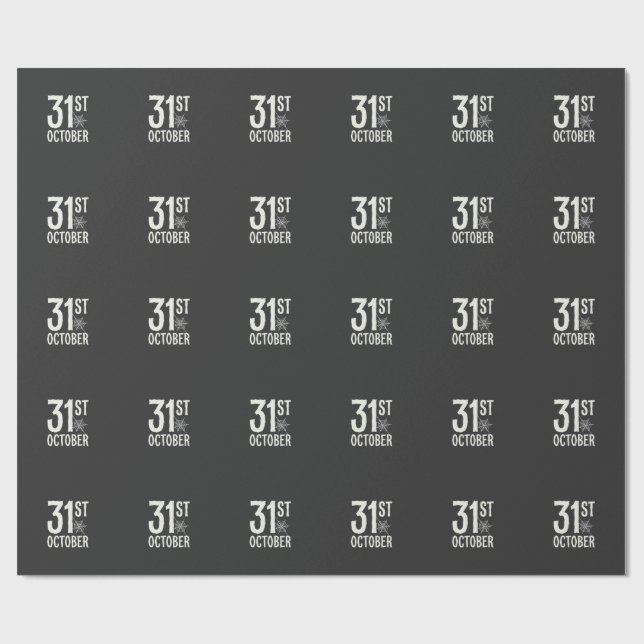 Papier Cadeau Conception de toile d'araignée Halloween 31 octobr (Plat)
