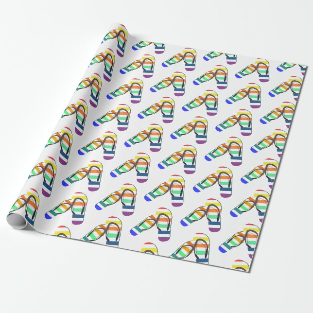 Papier Cadeau conception de tongs arc-en-ciel (Déroulé)