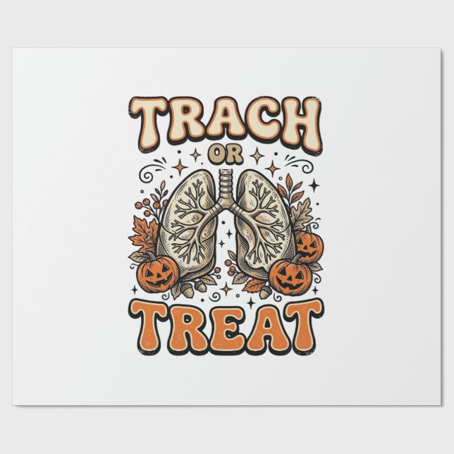 Papier Cadeau Conception de trachéotomie pour infirmière Hallowe (Plat)