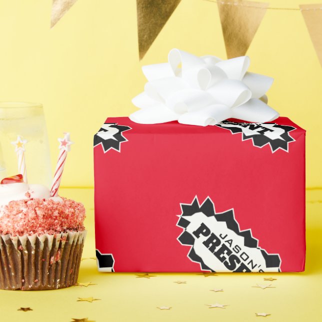 Papier Cadeau Conception de trou déchiré drôle vacances personna (Fête d'anniversaire)